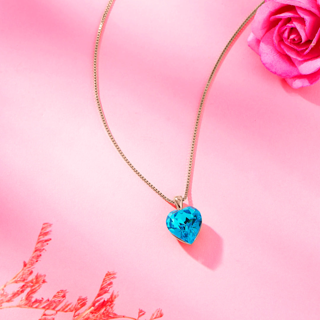 Crystal Sky Heart 925 Silver Necklace For Woman