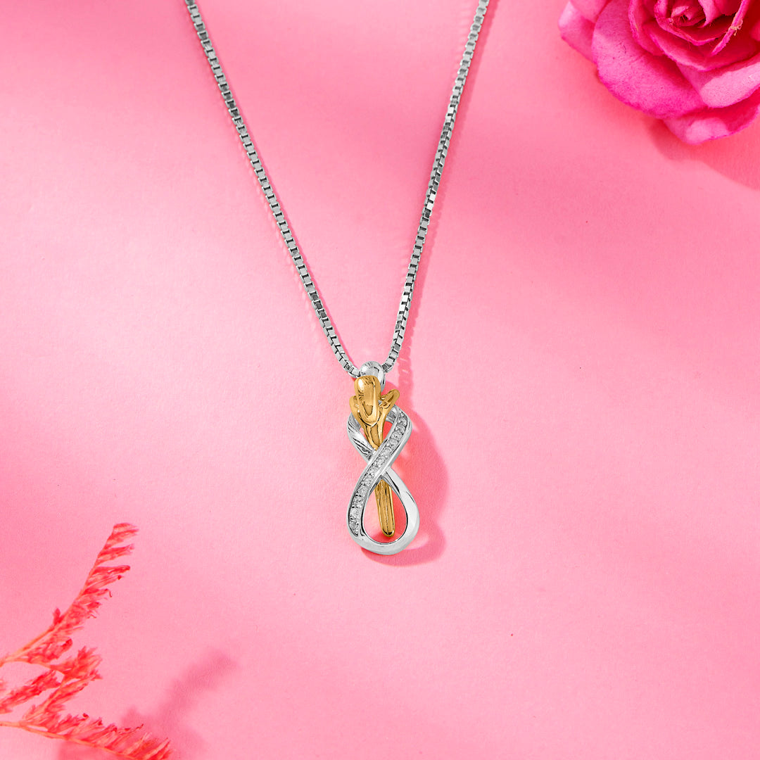 Valentine’s Infinity 925 Silver Necklace For Woman
