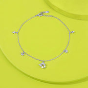 Butterfly Shimmer Silver Anklets