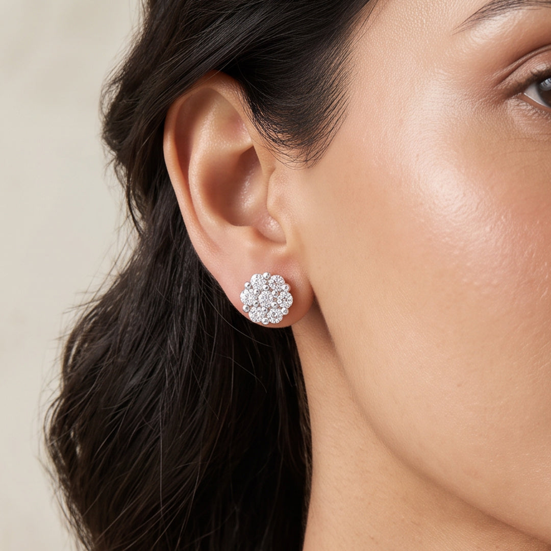 Blooming Spark Silver Studs Earring