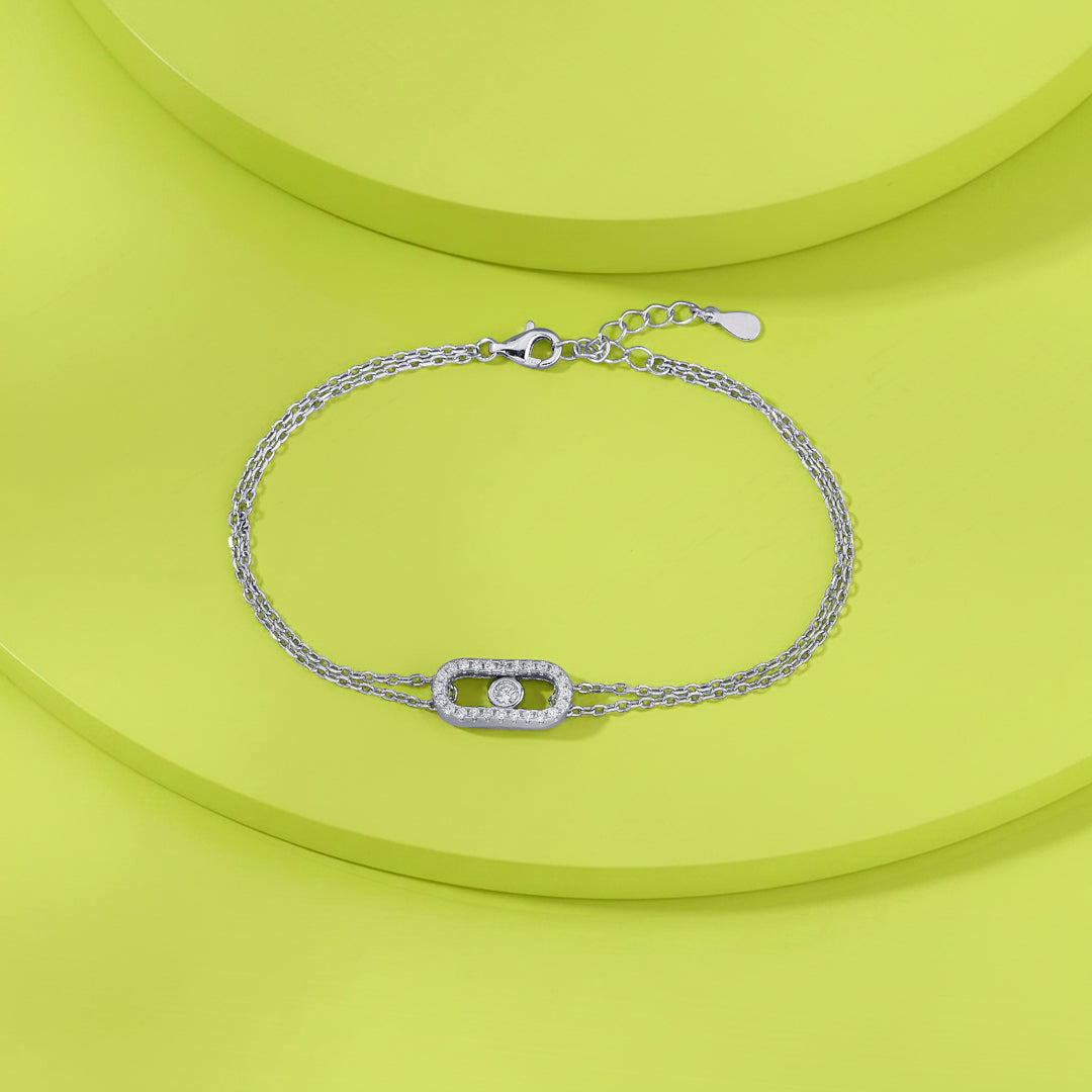Charming Link 
Flexible Silver Bracelet