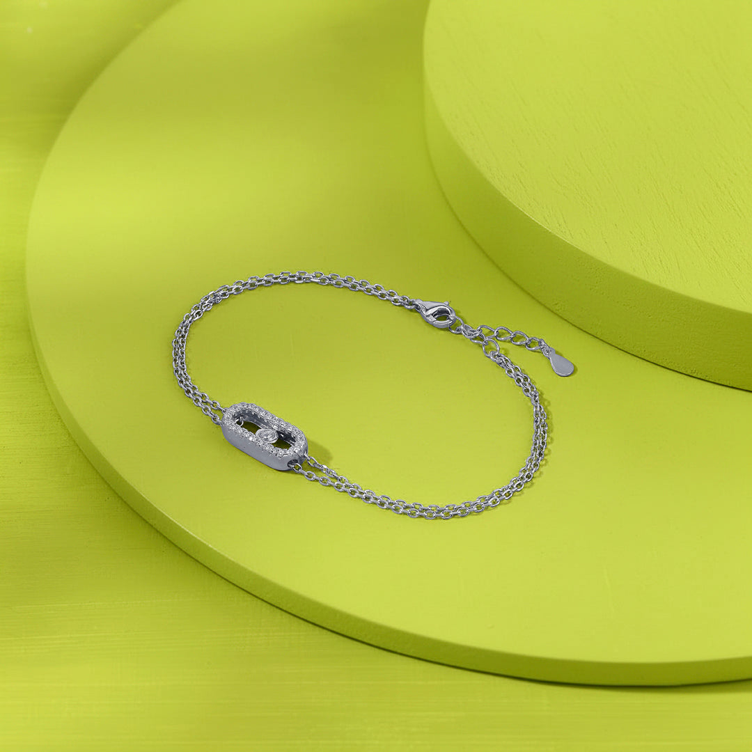 Charming Link 
Flexible Silver Bracelet