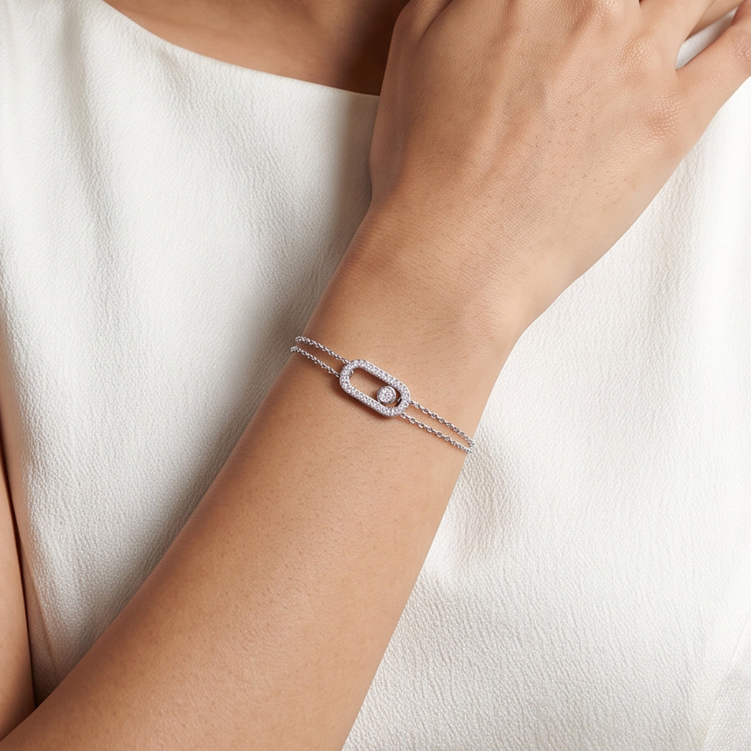 Charming Link 
Flexible Silver Bracelet