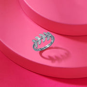 Shimmer Leaves Classic Silver Ring