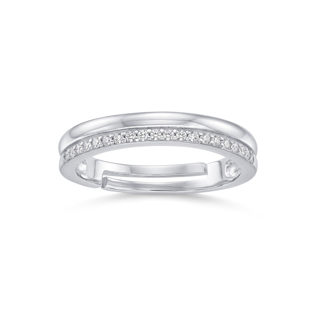 Glimmer & Shine Band Silver Ring