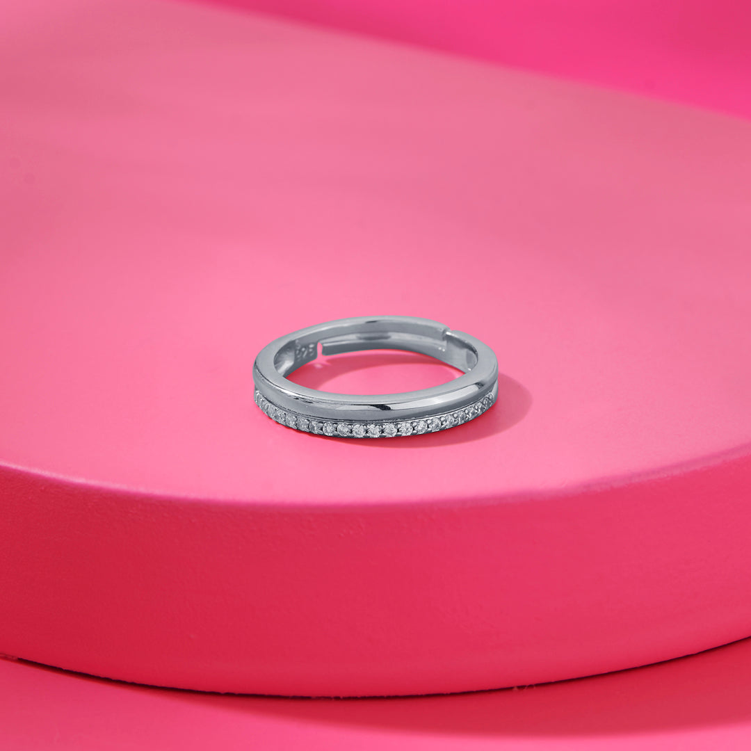 Glimmer & Shine Band Silver Ring