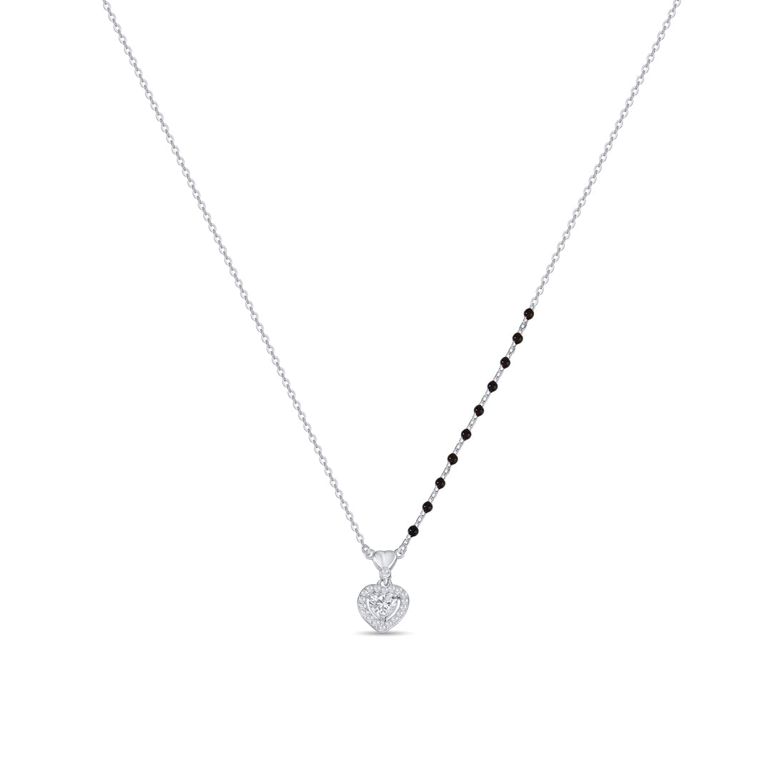 Shiny Heart Silver Mangalsutra