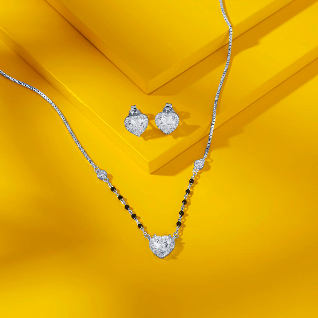 Heart Spark Silver Mangalsutra