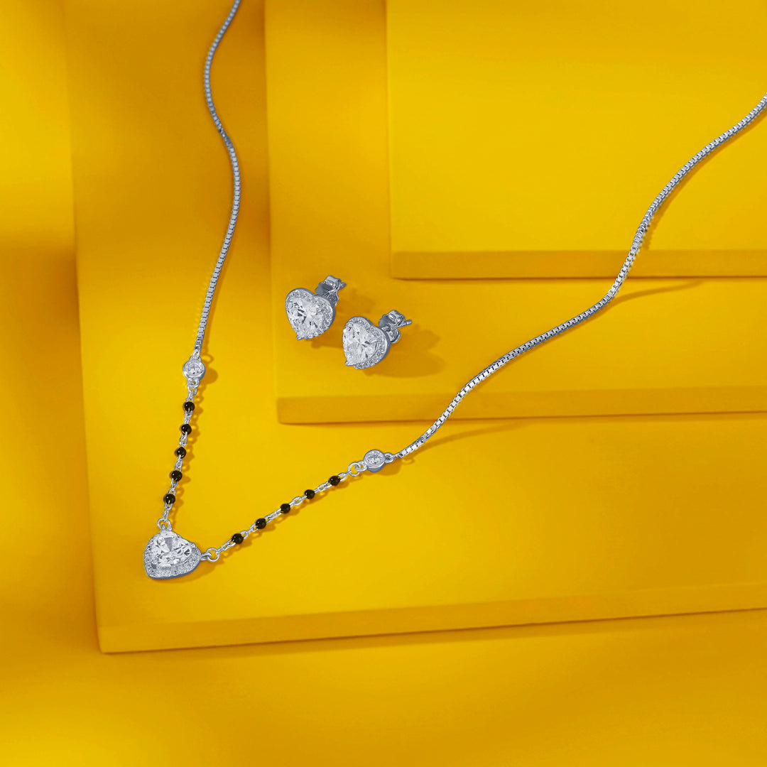 Heart Spark Silver Mangalsutra