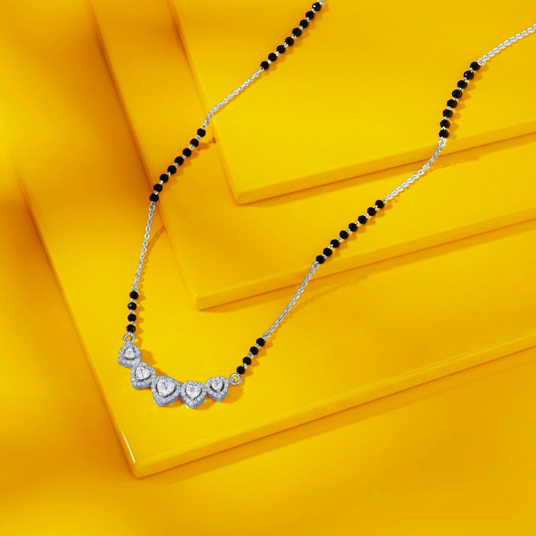 Heart Harmony Silver Mangalsutra