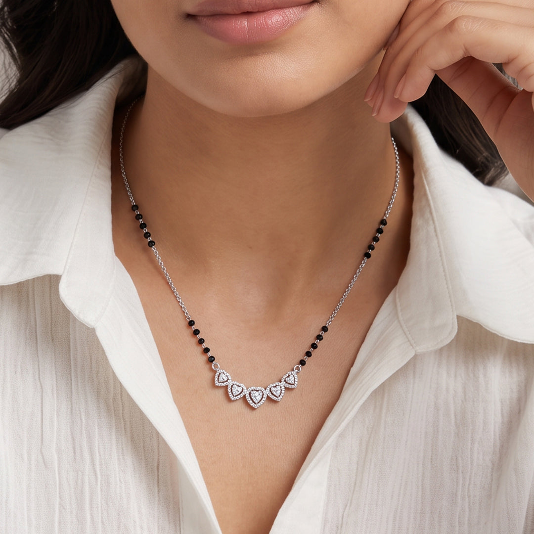 Heart Harmony Silver Mangalsutra