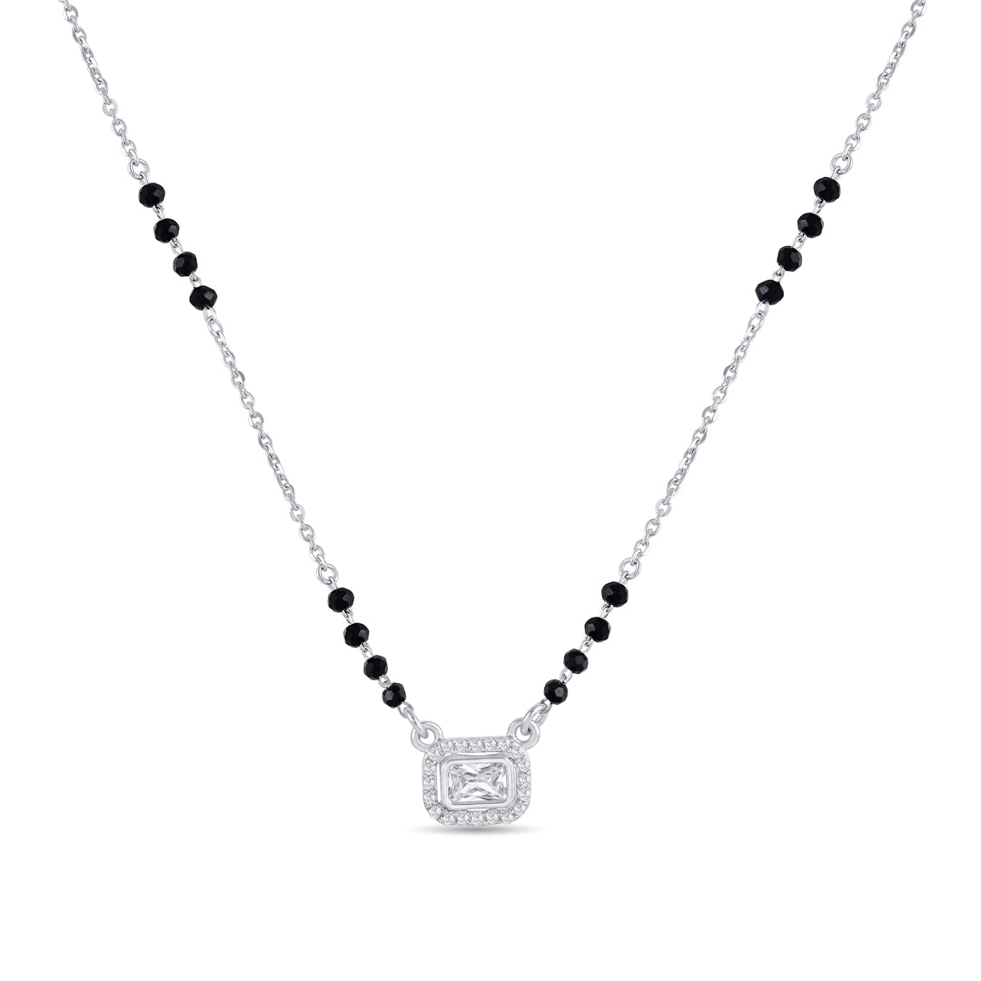 Shimmer Stone Silver Mangalsutra