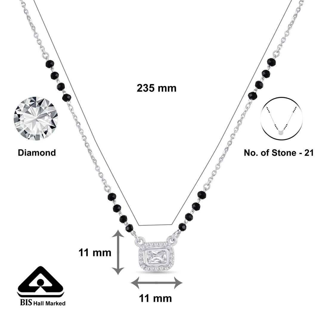 Shimmer Stone Silver Mangalsutra