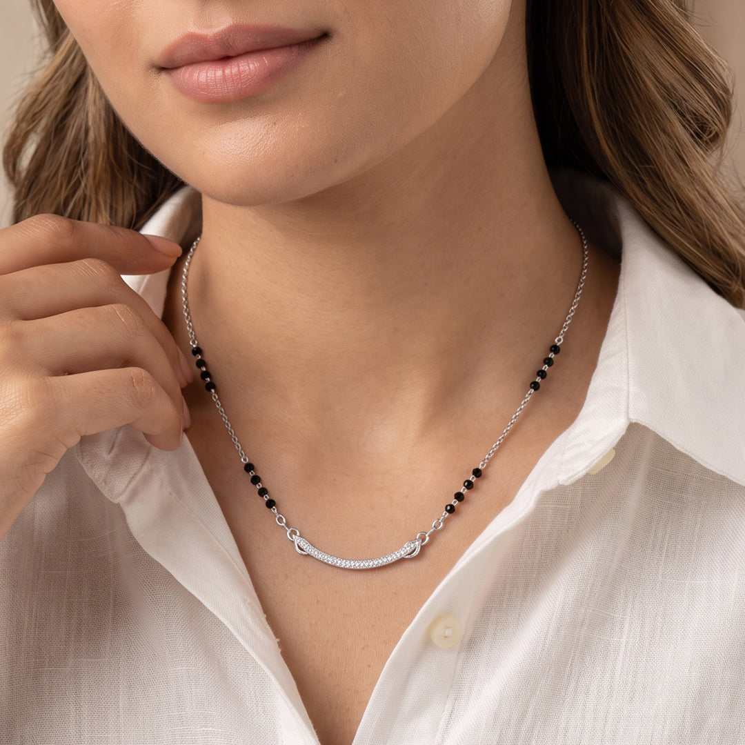 Modern Muse Silver Mangalsutra