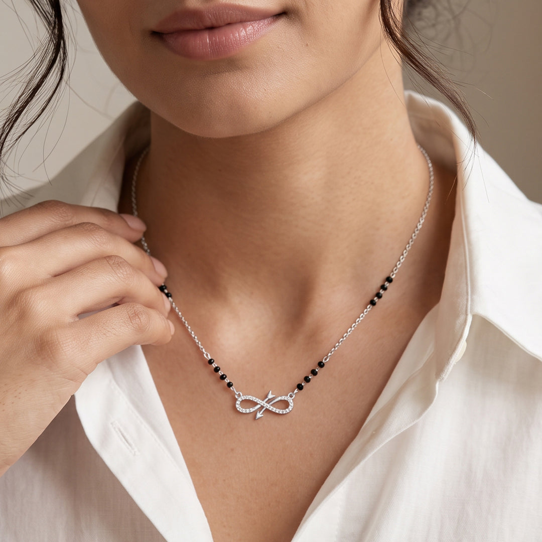 Infinite Arrow Silver Mangalsutra