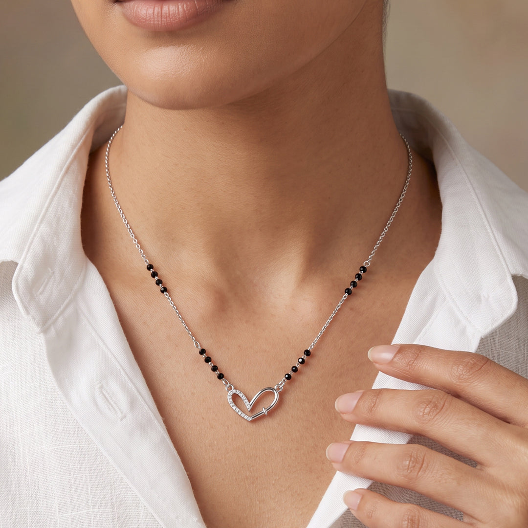 Heartbound Silver Mangalsutra