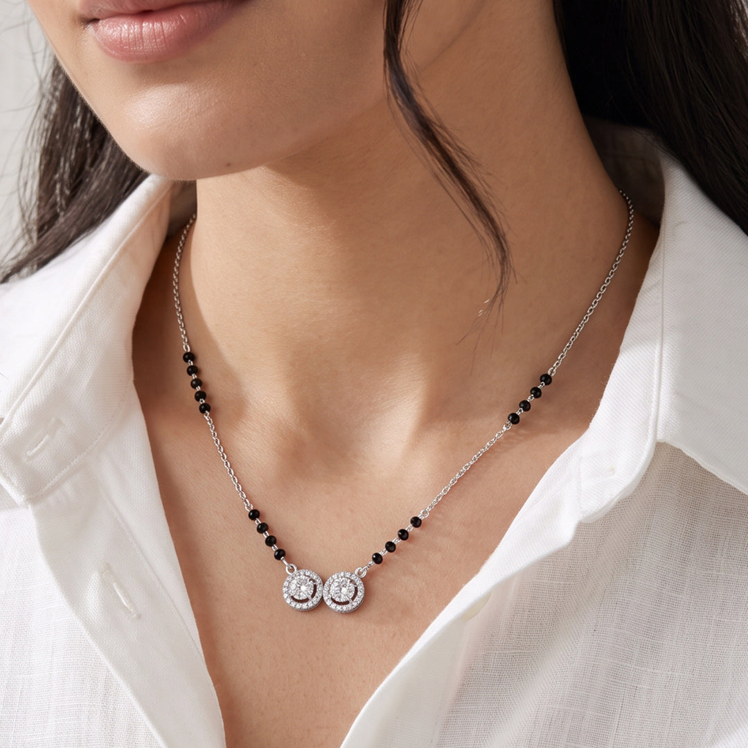 Twin Spark Silver Mangalsutra
