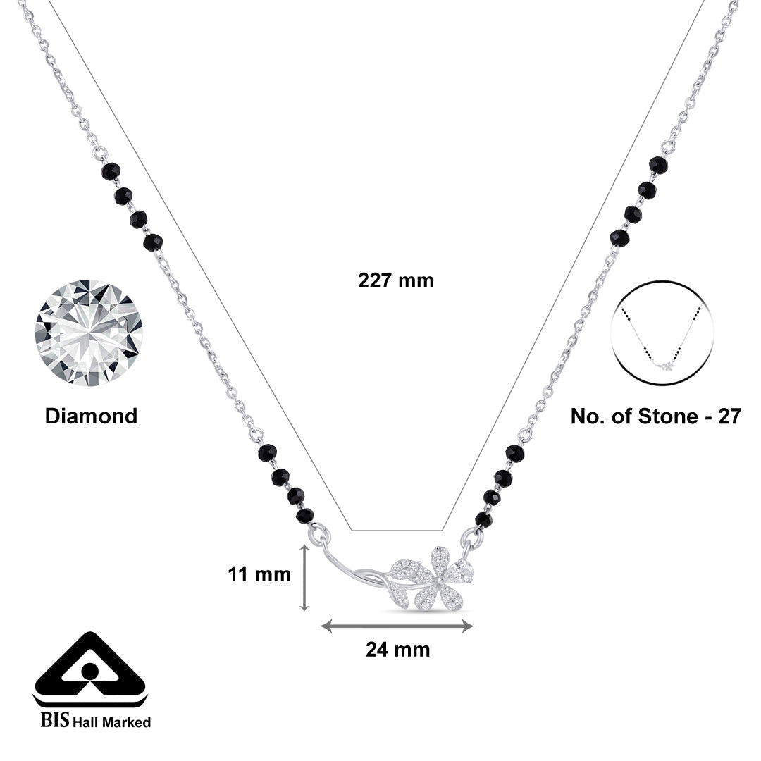 Floral Elegance Silver Mangalsutra