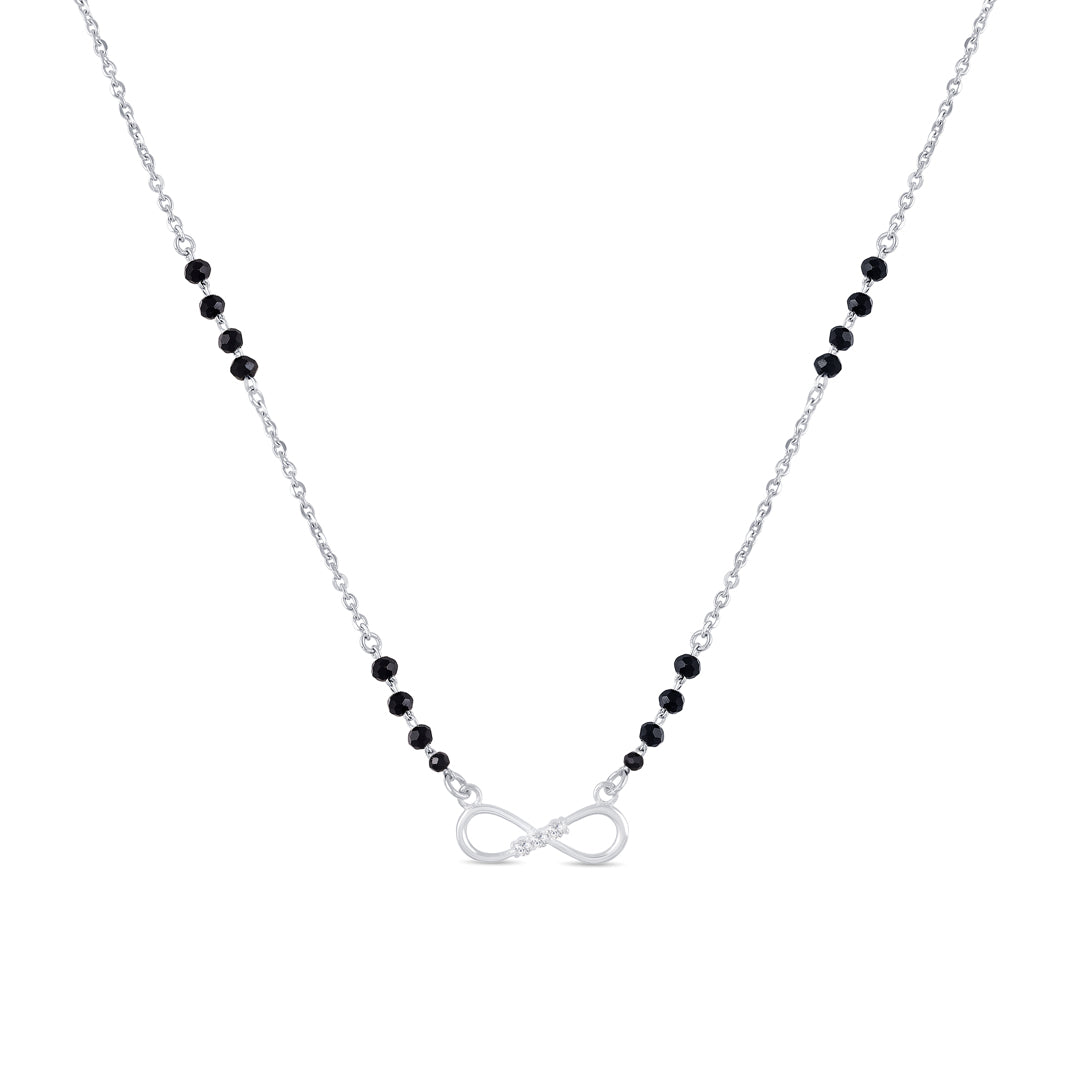 Studded Infinity Silver Mangalsutra