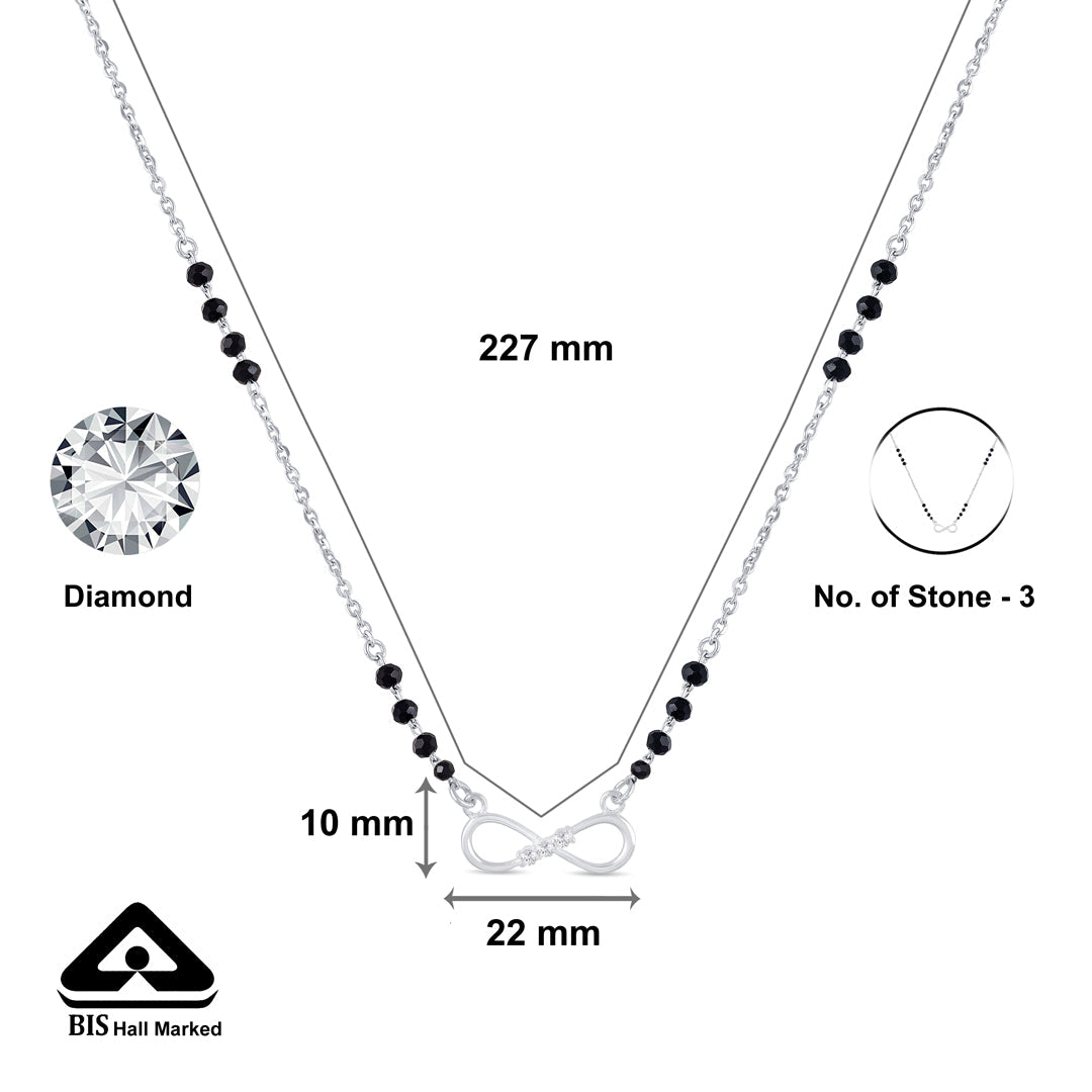 Studded Infinity Silver Mangalsutra