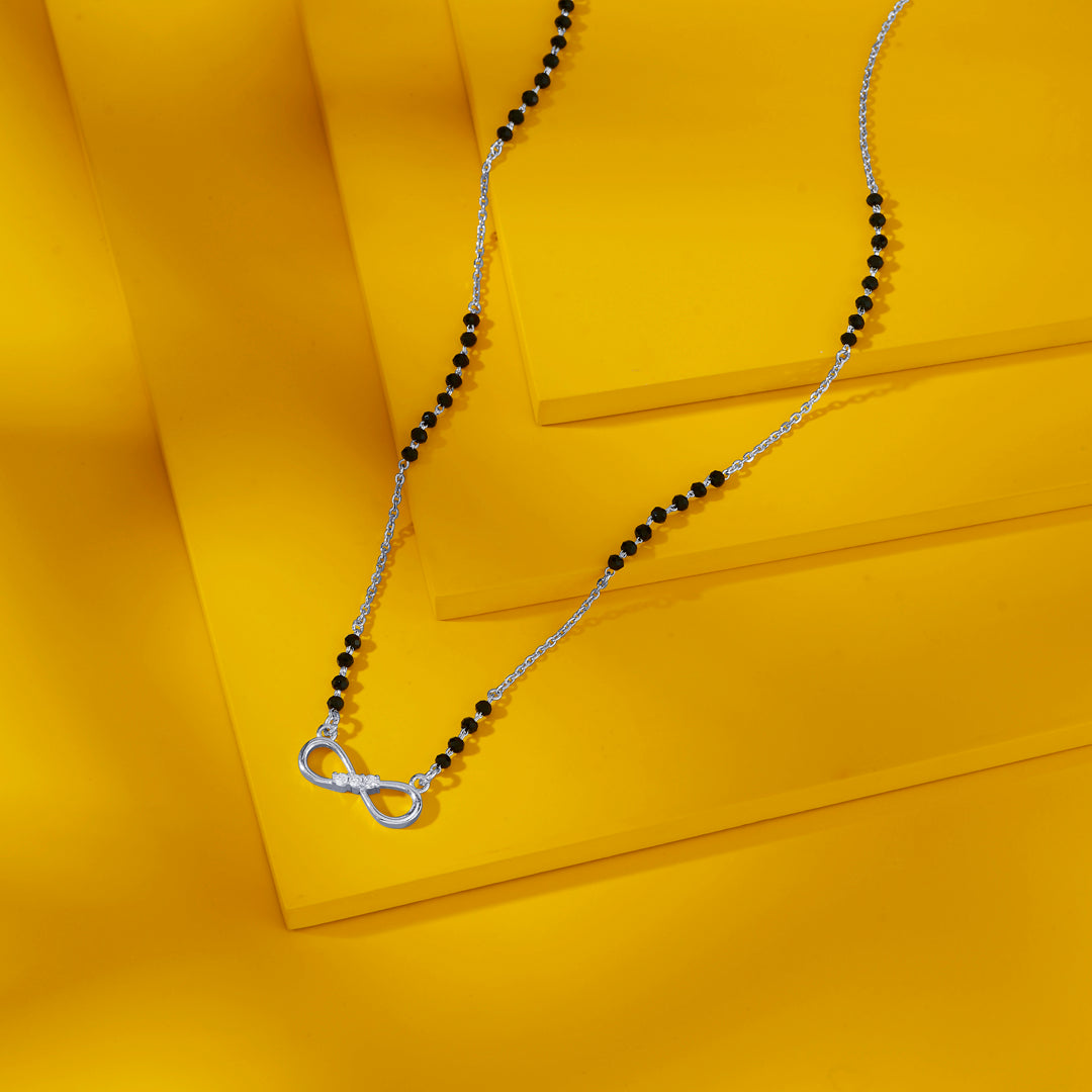 Studded Infinity Silver Mangalsutra