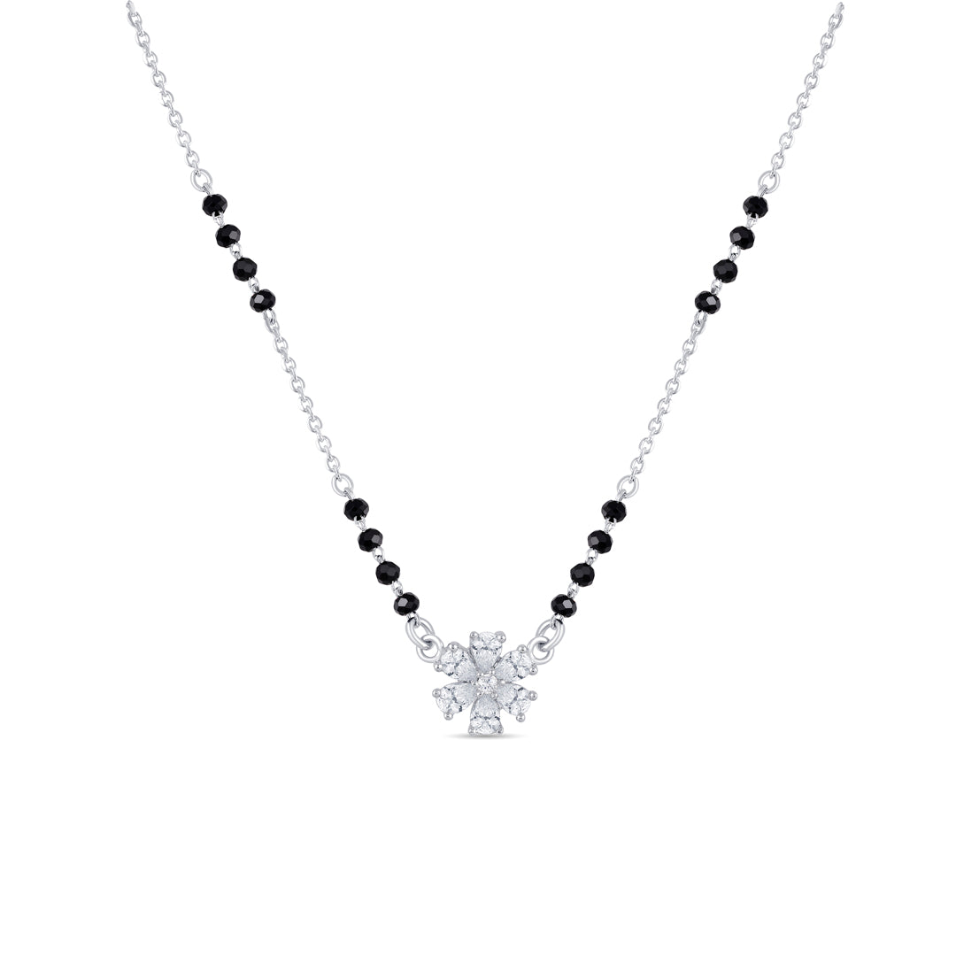 Petal Spark Silver Mangalsutra