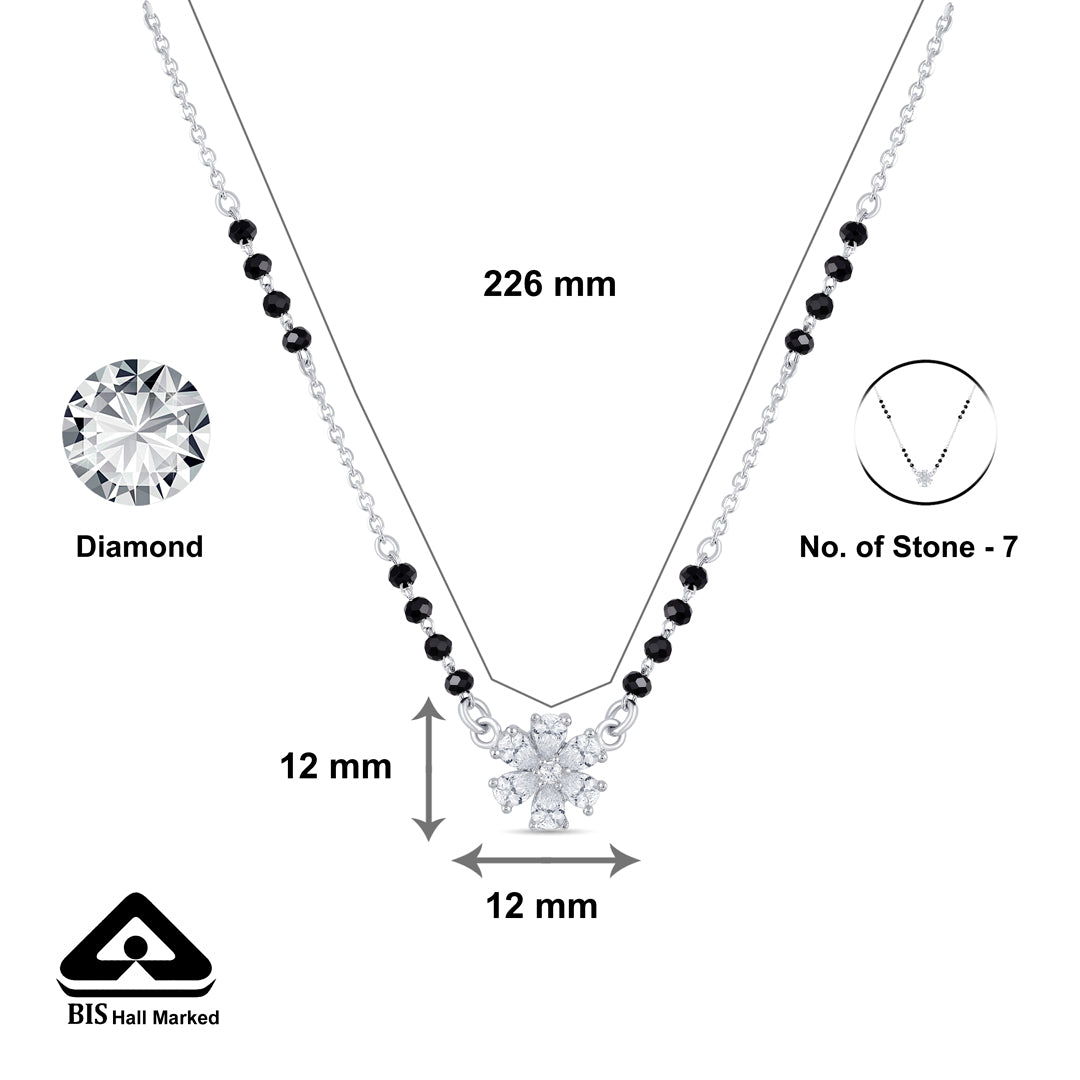 Petal Spark Silver Mangalsutra