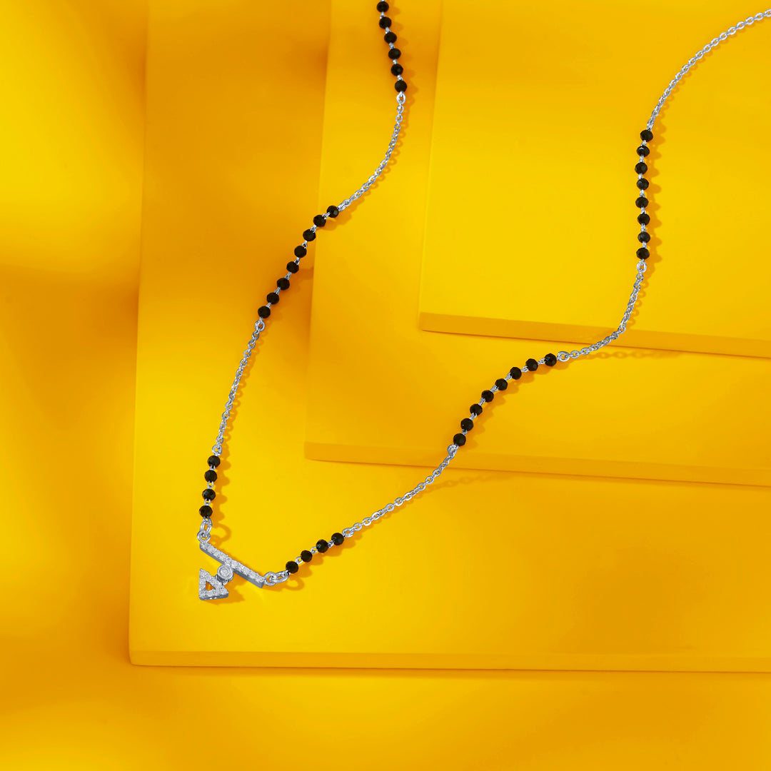 Geometry Grace Silver Mangalsutra