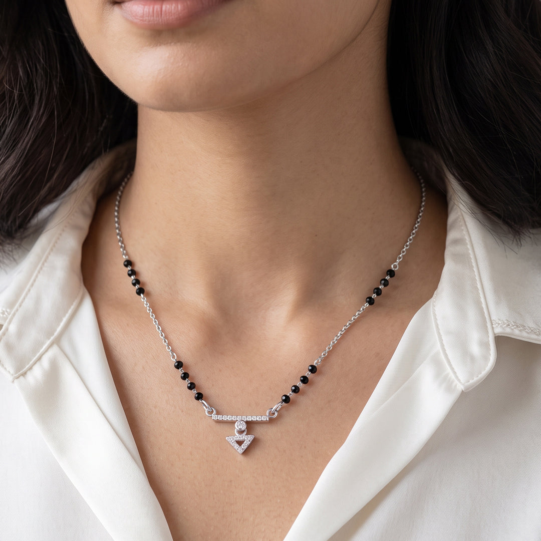 Geometry Grace Silver Mangalsutra
