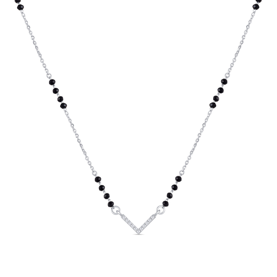 Angular Spark Silver Mangalsutra