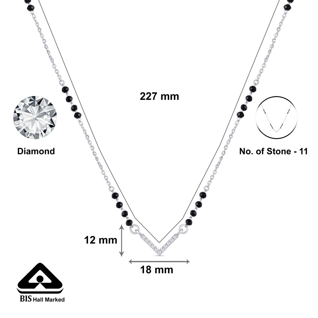 Angular Spark Silver Mangalsutra