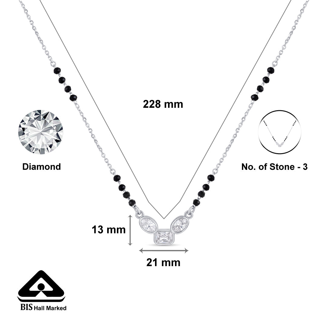 Studded Geometry Silver Mangalsutra