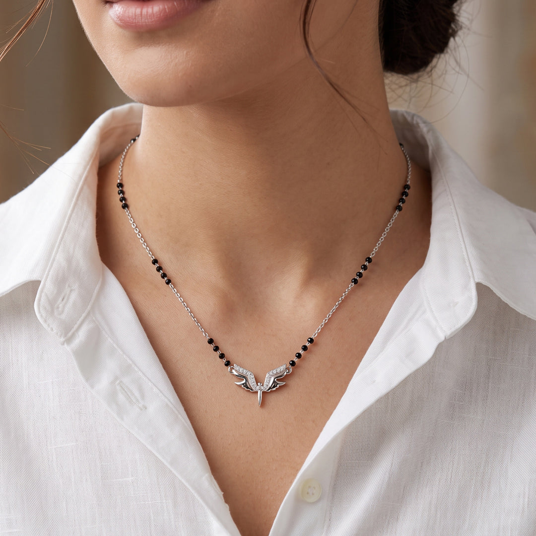 Wings of Grace Silver Mangalsutra