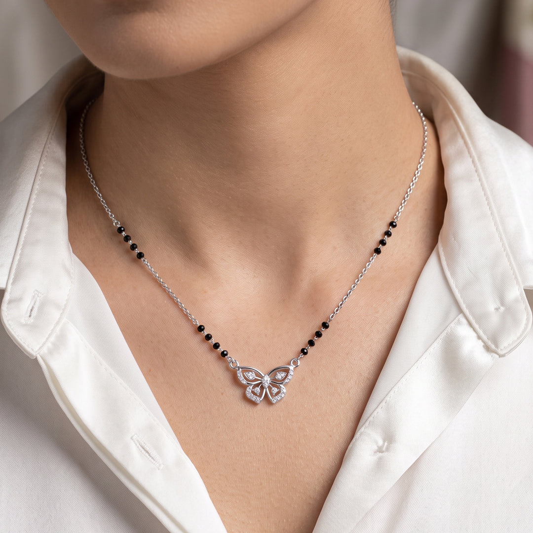 Wings of Beauty Silver Mangalsutra