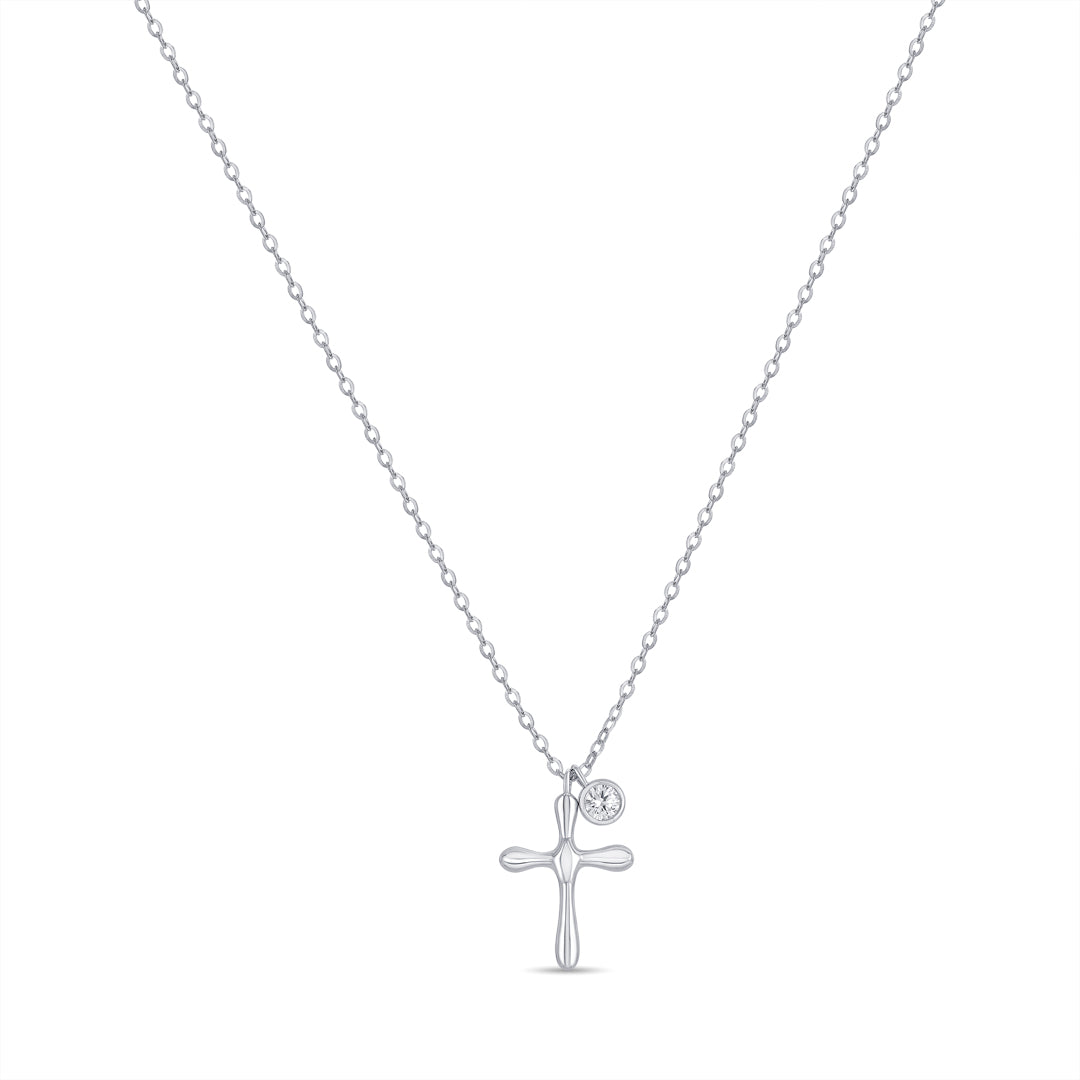 Faith and Prayer Modern Silver Necklace