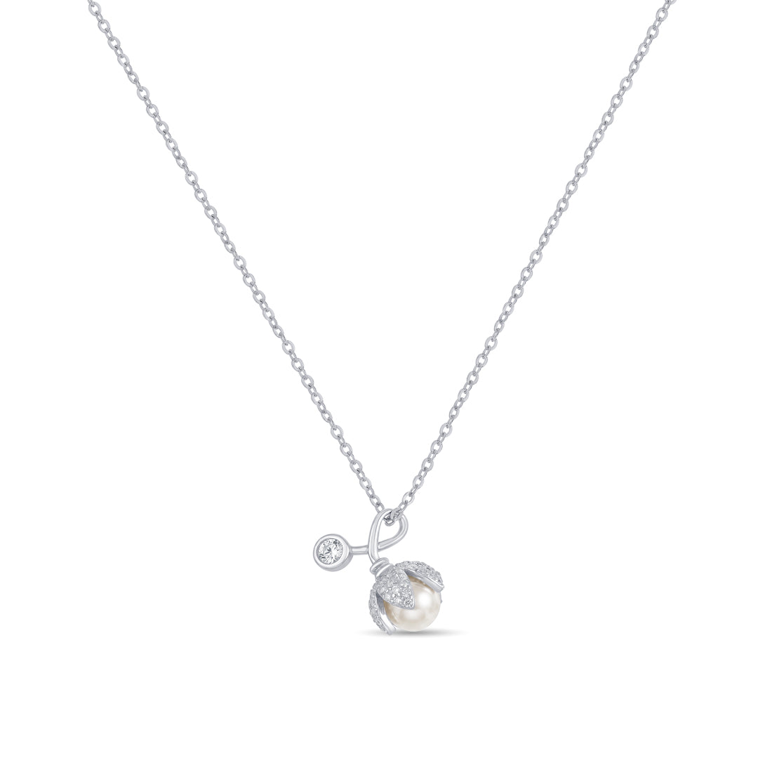 Tsushima Blue Modern Silver Necklace