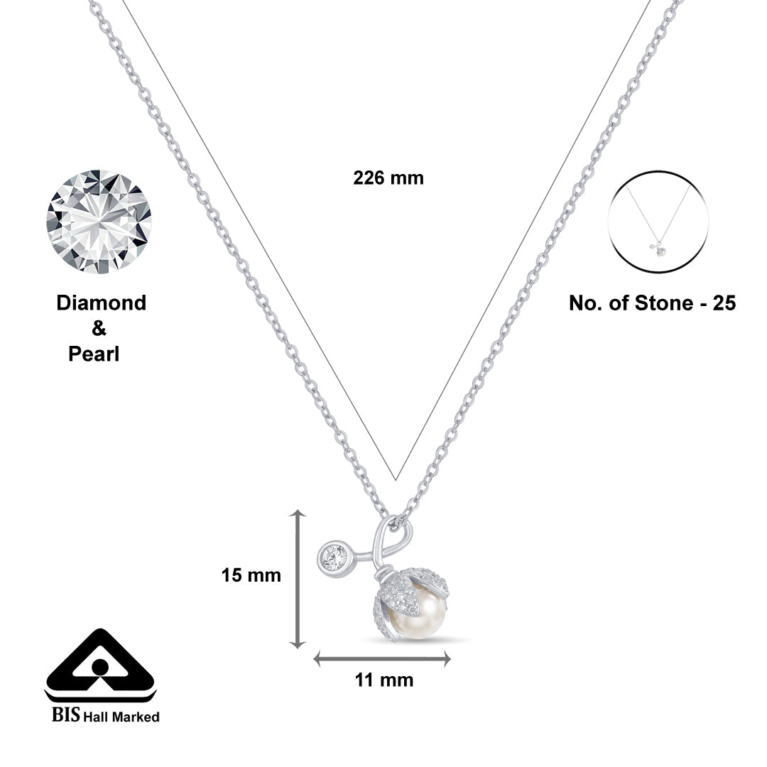 Tsushima Blue Modern Silver Necklace