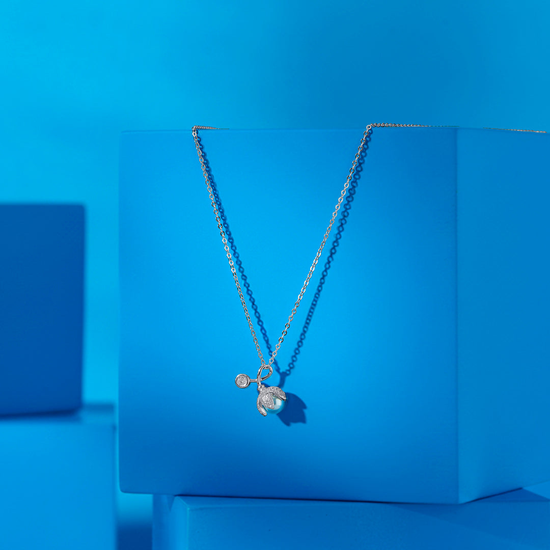 Tsushima Blue Modern Silver Necklace