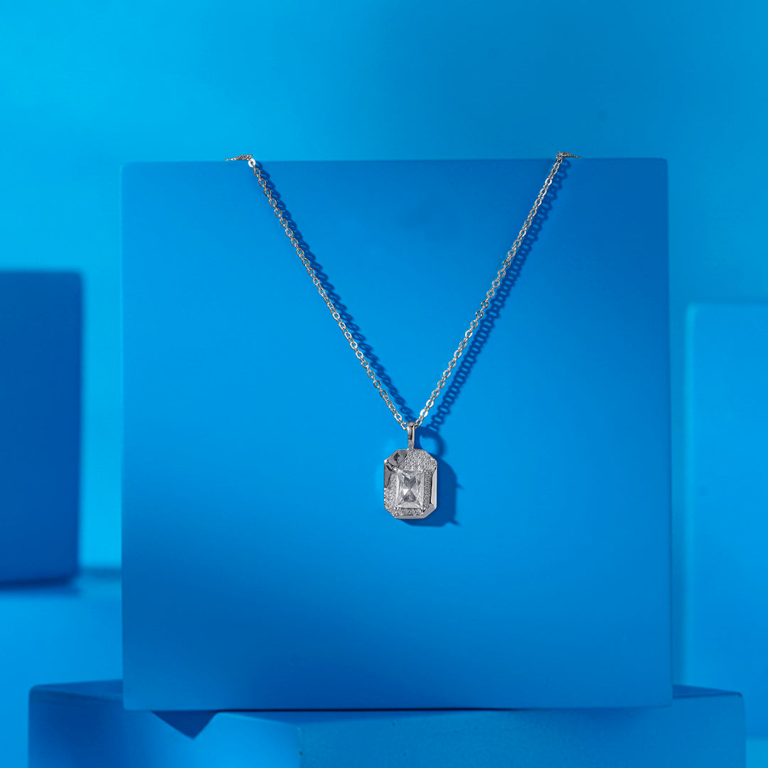 Eternal Poise Modern Silver Necklace
