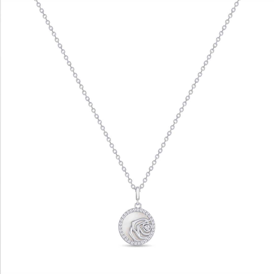 Radiant Rose Modern Silver Necklace