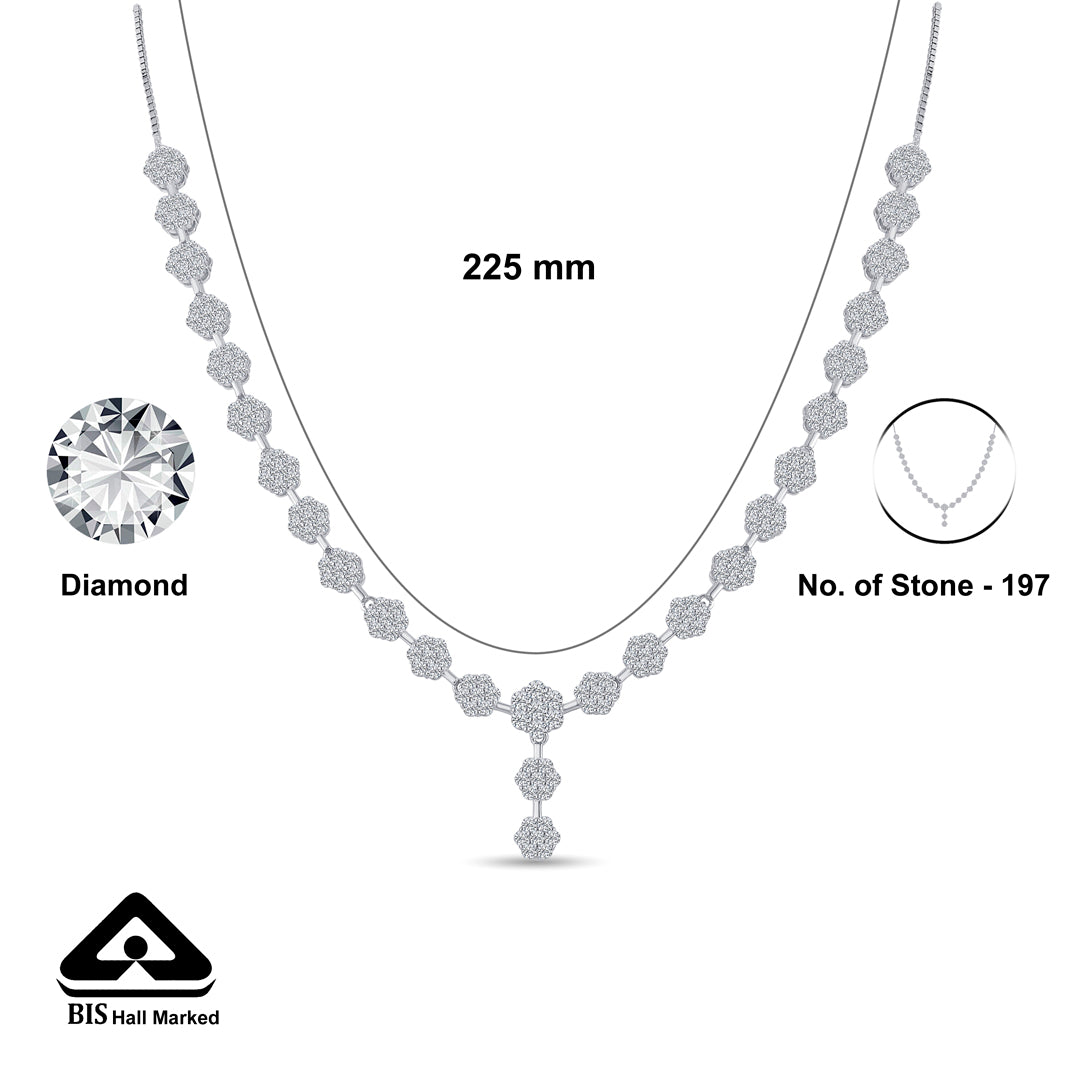 Floral Links Silver Necklace set