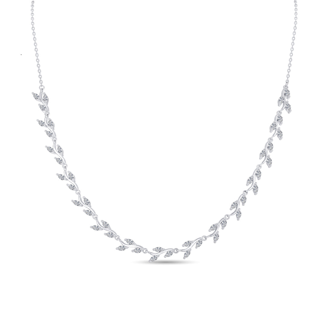 White Jasmine Silver Necklace set