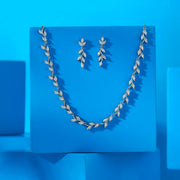 White Jasmine Silver Necklace set