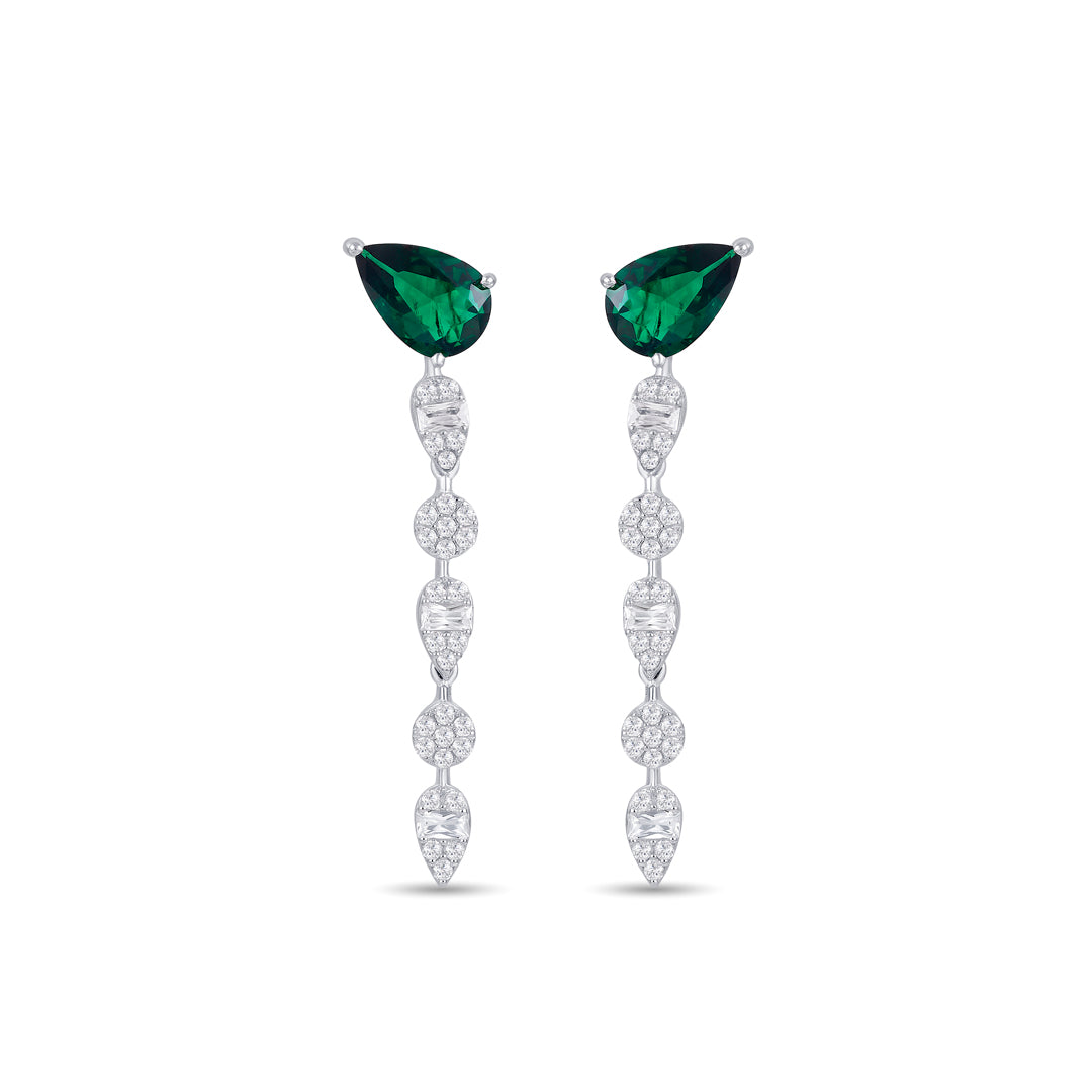 Emerald Green Silver Necklace set