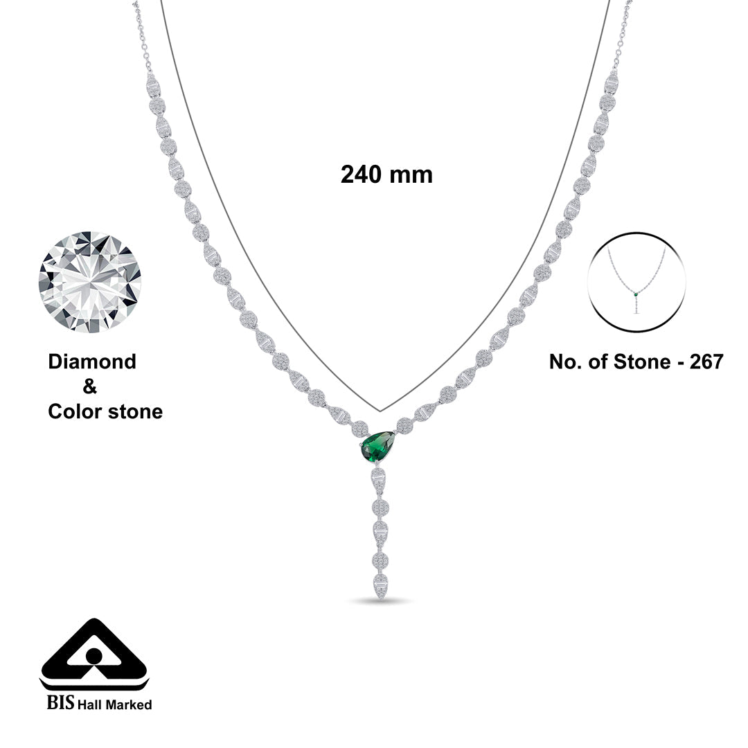 Emerald Green Silver Necklace set
