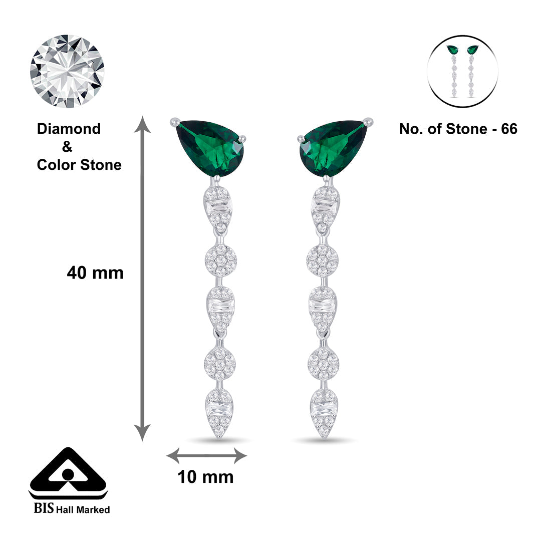 Emerald Green Silver Necklace set