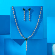 Emerald Green Silver Necklace set