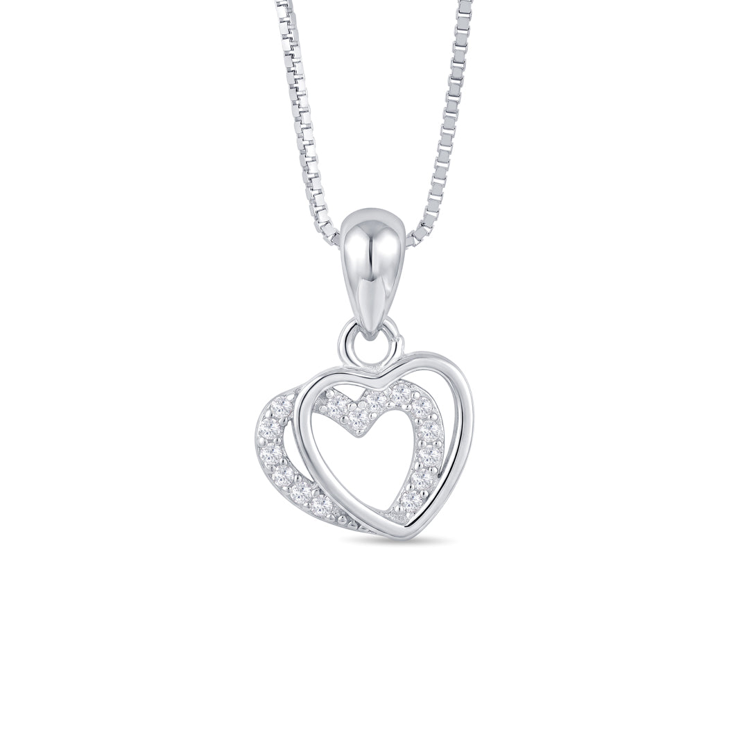 Heart Overlay Silver Pendant