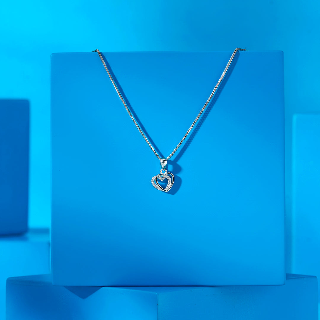 Heart Overlay Silver Pendant