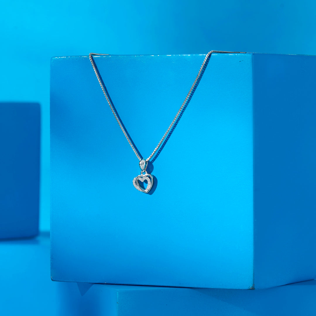 Heart Overlay Silver Pendant